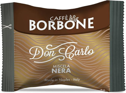 Caffè Borbone Don Carlo, Miscela Nera - 100 Capsule - Compatibili con le Macchine ad uso domestico Lavazza* A Modo Mio