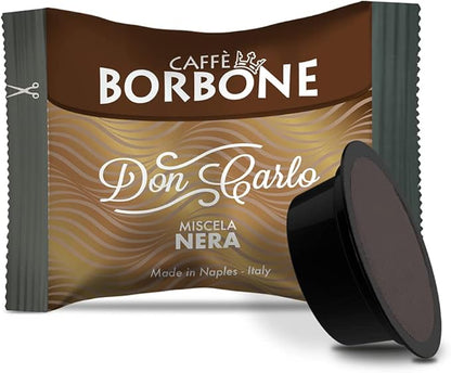 Caffè Borbone Don Carlo, Miscela Nera - 100 Capsule - Compatibili con le Macchine ad uso domestico Lavazza* A Modo Mio