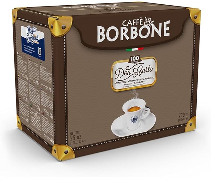 Caffè Borbone Don Carlo, Miscela Nera - 100 Capsule - Compatibili con le Macchine ad uso domestico Lavazza* A Modo Mio