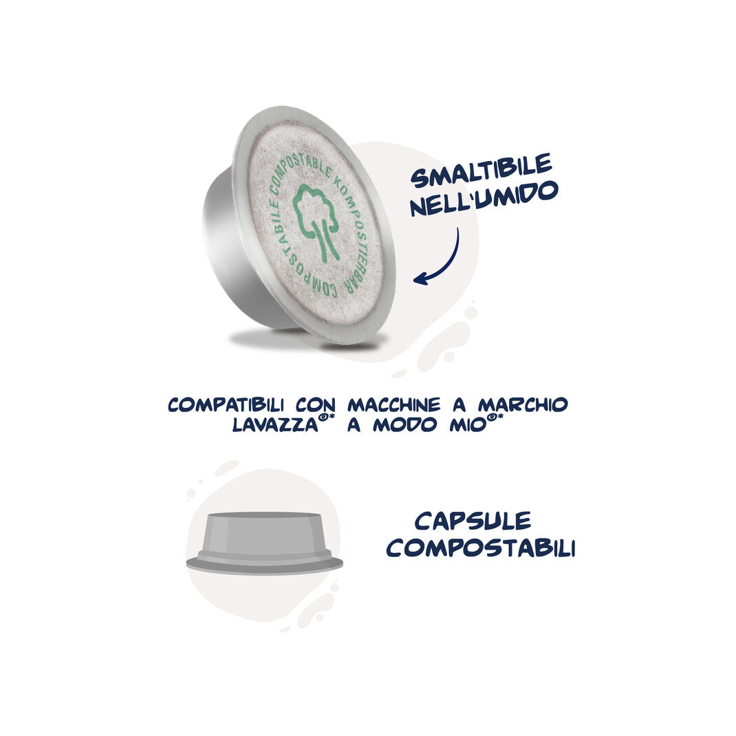 CAFFÈ BORBONE Don Carlo Compostabile Miscela Oro - 100 Capsule - Compatibili con le Macchine ad uso domestico Lavazza A Modo Mio